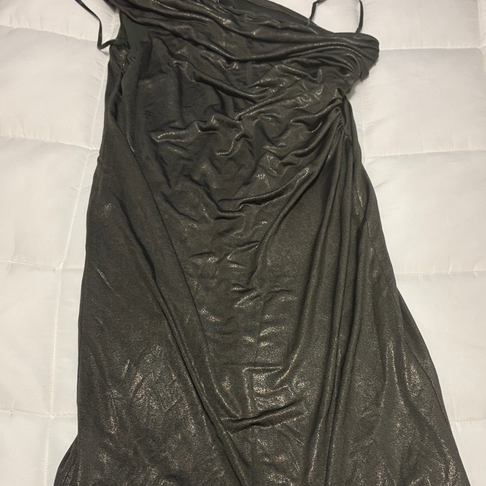 Ralph Lauren One Shoulder Metallic Dress super party worthy